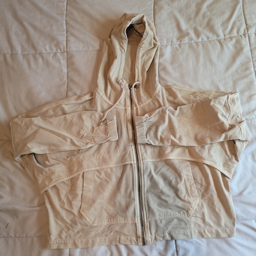Men's Beige Hooded Jacket